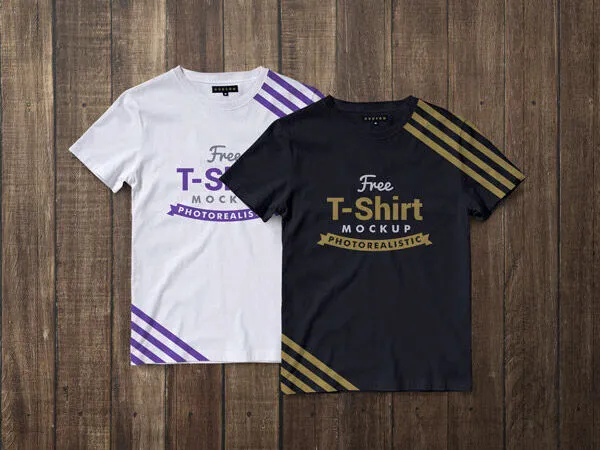 Top View Fit Half Sleeves T Shirt Mockup 1