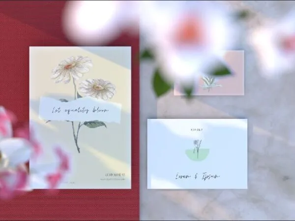 Top View Floral Paper Mockup 1