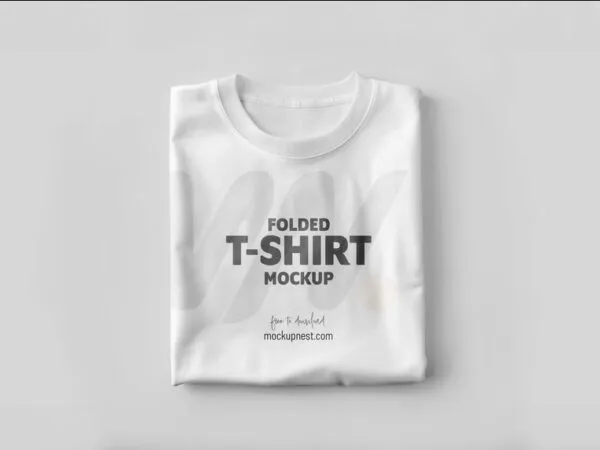 Top View Folded T Shirt Mockup 1