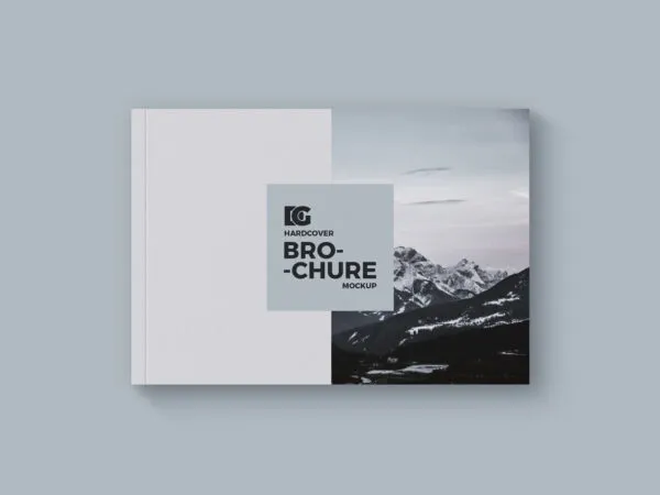 Top View Landscape Hardcover Brochure Mockup 1