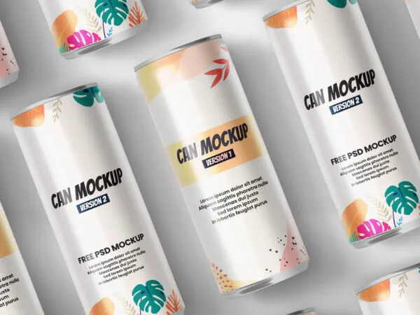 Top View Metal Cans Mockup 1