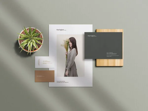 Top View Minimal Stationery Branding Mockup 1
