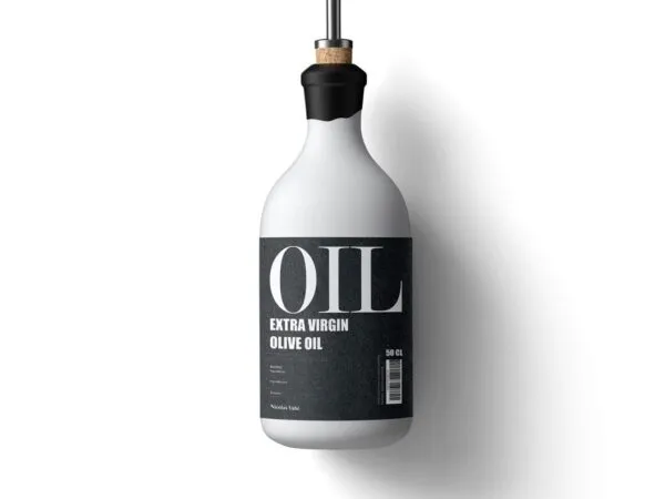Top View Minimalistic Olive Oil Bottle Mockup 1