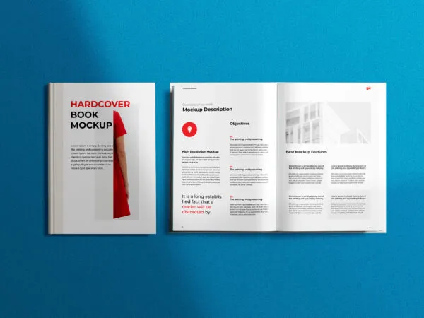 Top View Mockup Featuring 2 Books Open and Closed 1