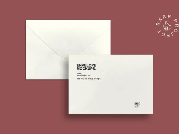 Top View Mockup of 2 Envelopes Facing Up and Down 1
