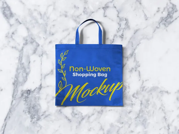Top View Non Woven Square Shopping Bag Mockup 1