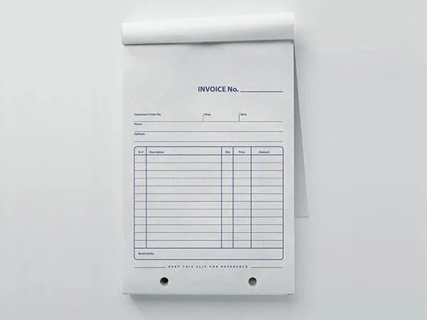 Top View Open Company Invoice on Floor Mockup 1
