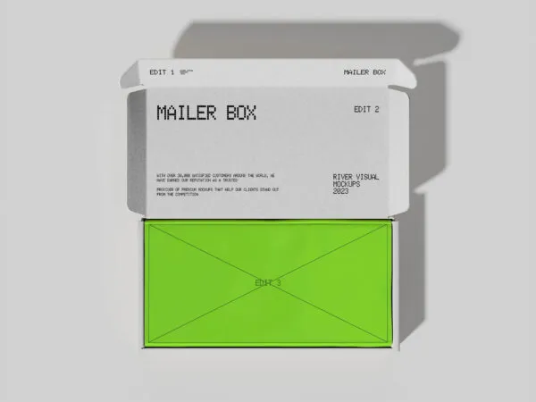 Top View Opened Mailer Box Mockup 1