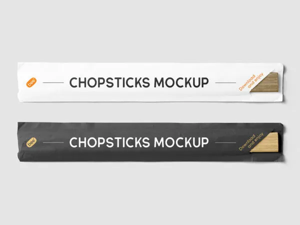 Top View Packaging Mockup of 2 Chinese Chopsticks 1
