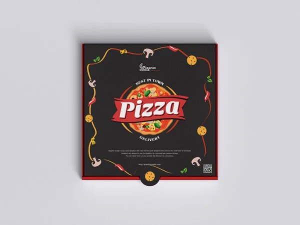 Top View Packaging Pizza Mockup 1