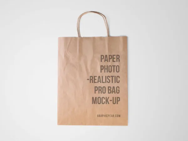 Top View Paper Bag Laid Down on Floor Mockup 1