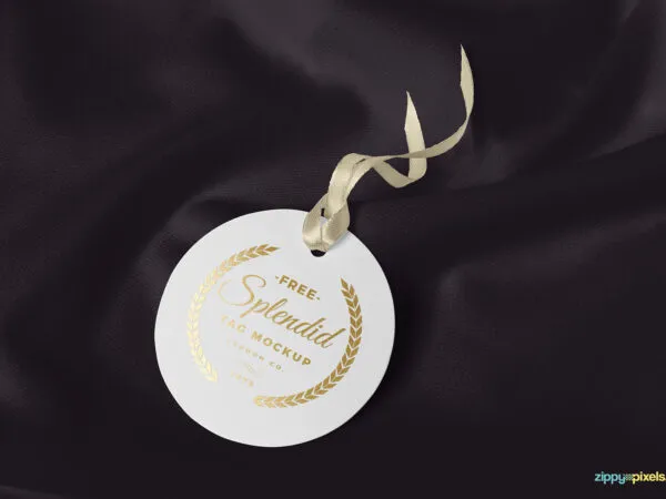 Top View Round Label Tag Mock Up 1