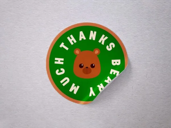 Top View Rounded Peel Off Sticker Mockup 1