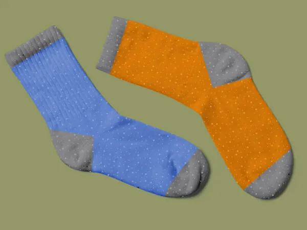 Top View Short Crew Socks Mockup 1