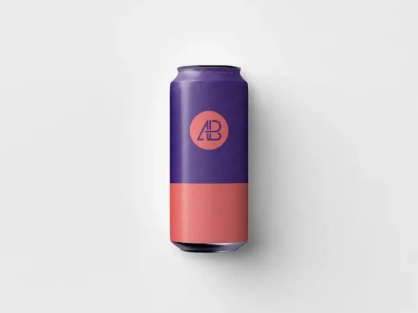 Top View Soda or Energy Drink Can Mockup 1