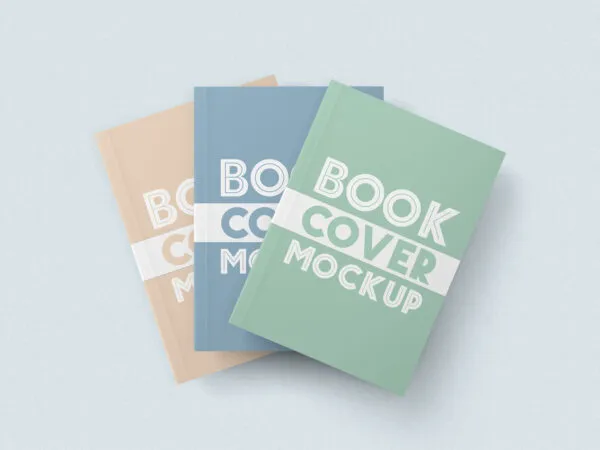 Top View Softcover Books on a Clean Surface Mockup 1