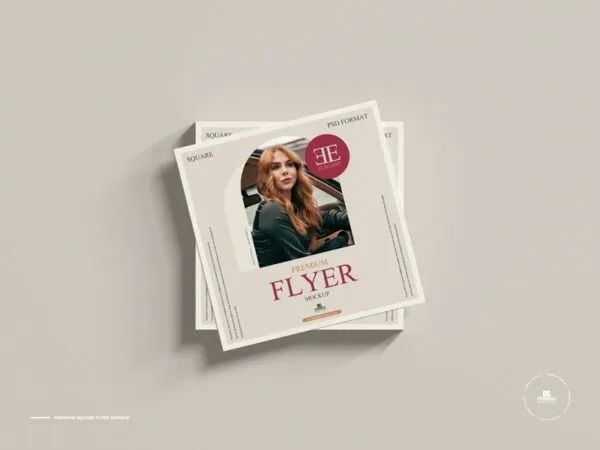 Top View Square Flyer Mockup 1
