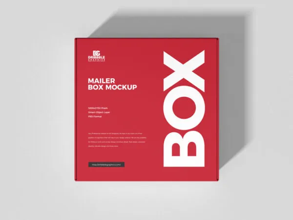 Top View Square Mailer Box Mockup 1