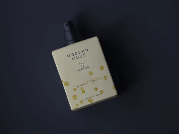 Top View Square Perfume Bottle Mockup 1