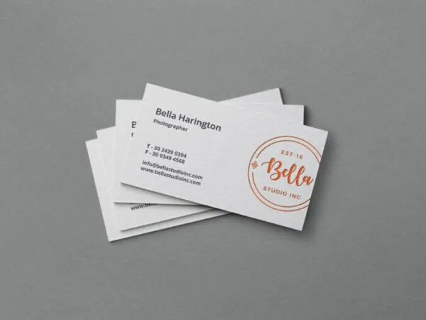 Top View Stack of Business Cards Mockup 1