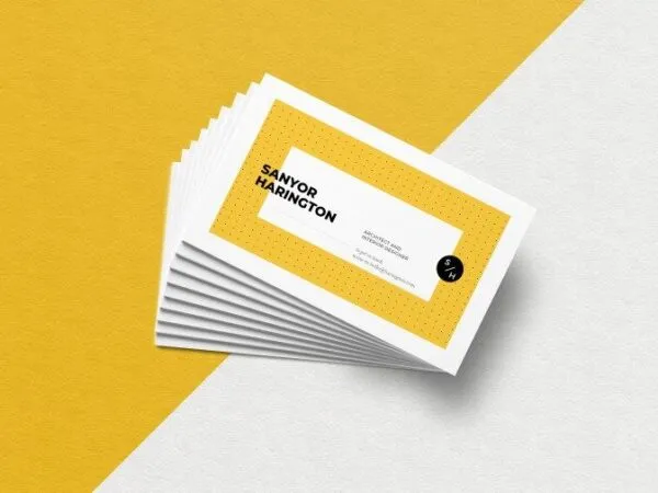 Top View Stacked Business Cards Mockup 1