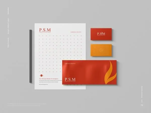 Top View Stationery Mockup Features Business Cards Envelope and Letterhead 1