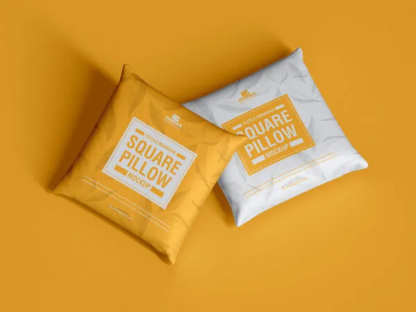 Top View Textile Square Pillows Mockup 1