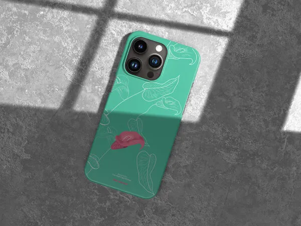 Top View iPhone 14 Pro Matt Case Mockup 1