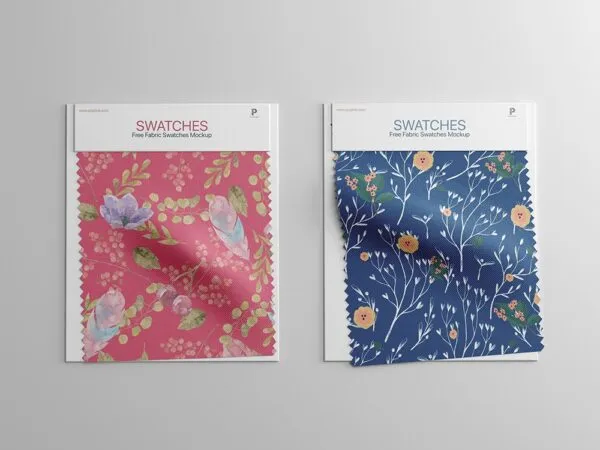 Top View of 2 Fabric Swatches Mockup 1
