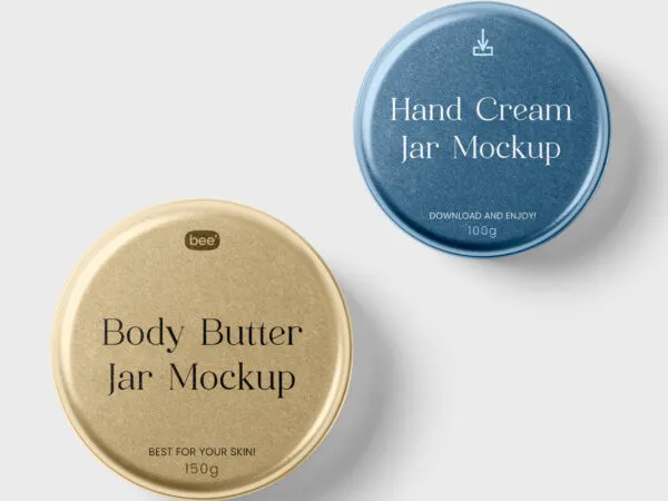 Top View of 2 Metal Jars Mockup 1