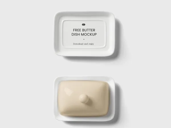 Top View of Butter Dish Mockup 1