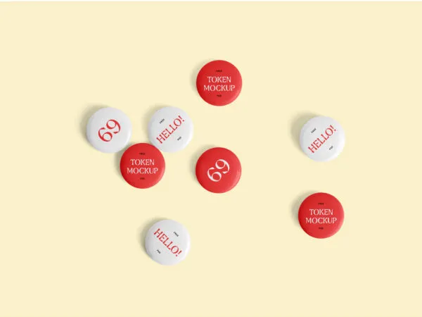 Top View of Circular Tokens Mockup 1