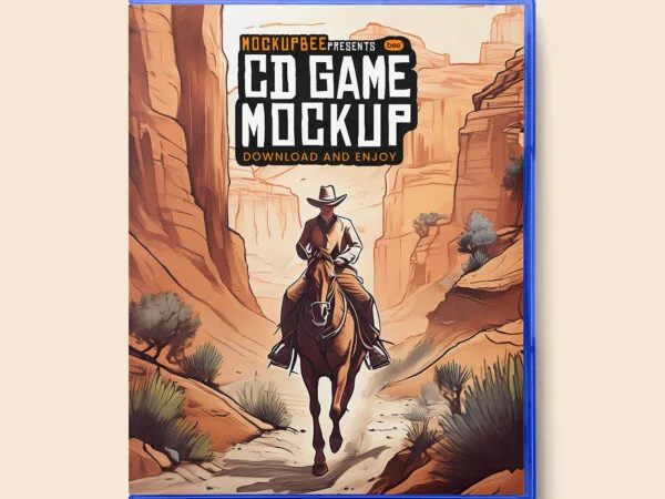 Top View of Closed CD Game Box Mockup 1