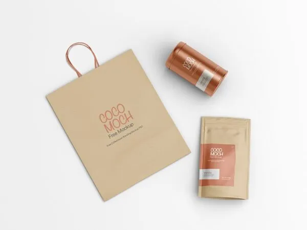 Top View of Coffeehouse Branding Mockup 1