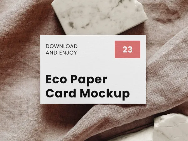 Top View of Eco Business Card Mockup on Stones 1