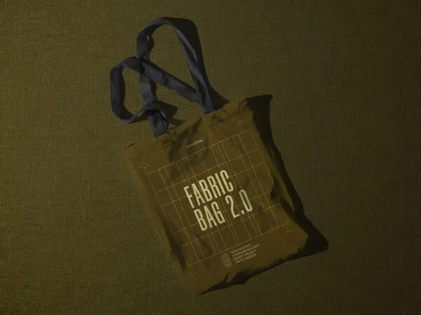 Top View of Fabric Bag Mockup on Textured Background 1