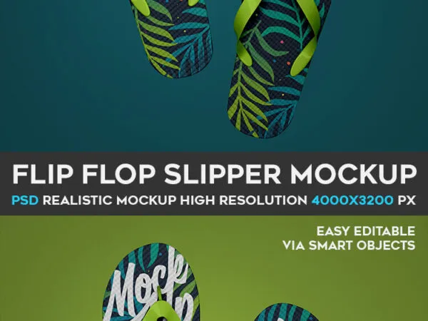Top View of Flip Flop Slipper Mockup 1
