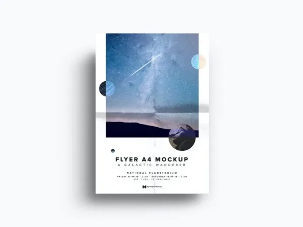 Top View of Floating A4 Flyer Mockup 1