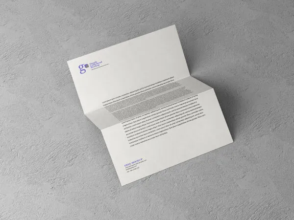 Top View of Foldable Simple A4 Letterhead Mockup 1
