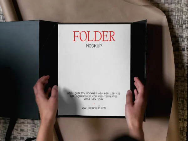 Top View of Folder Mockup 1