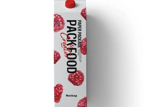 Top View of Juice Paper Package Mockup 1