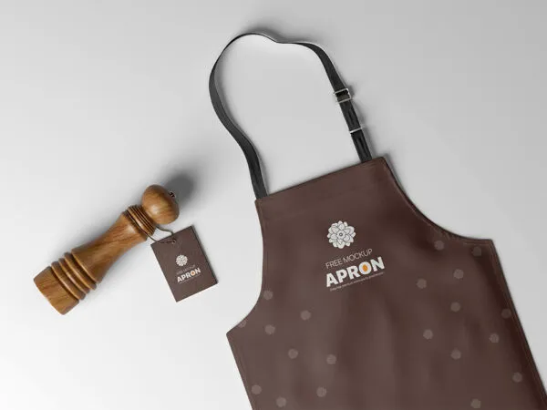 Top View of Kitchen Apron Mockup 1