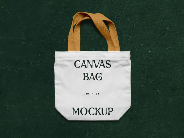 Top View of Laying Canvas Bag Mockup 1
