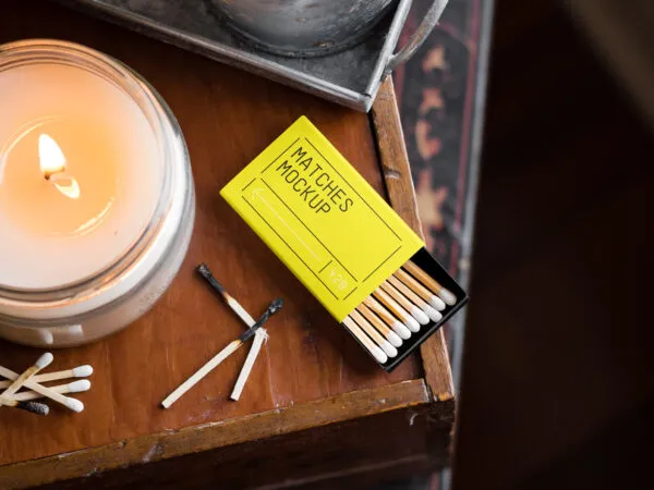 Top View of Matches Box Mockup 1