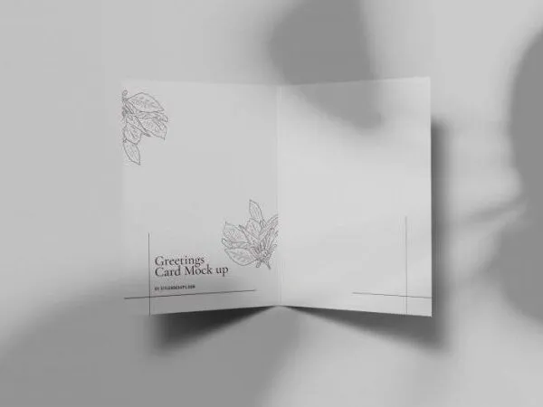Top View of Minimal A7 Greeting Card Mockup 1