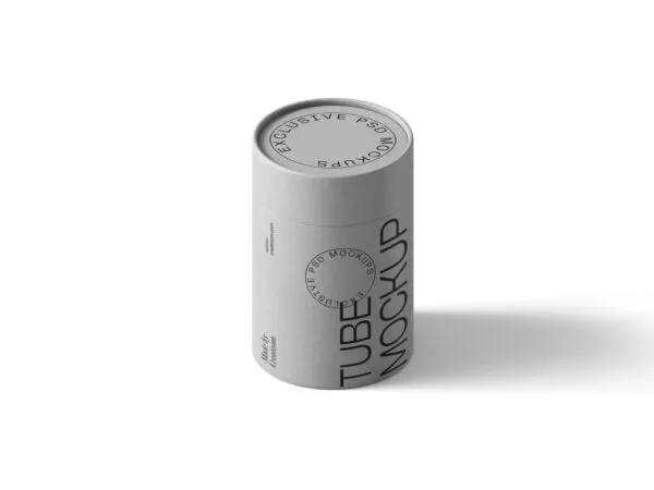 Top View of Minimal Paper Tube Mockup 1