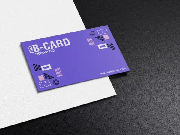 Top View of Modern Texture Business Card Mockup 1
