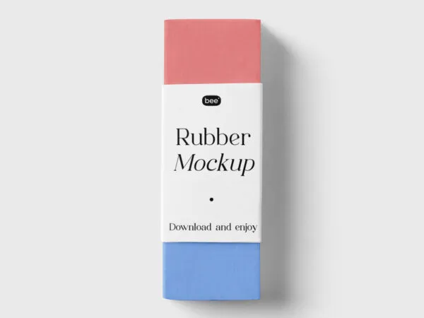 Top View of Neat Rubber Label Mockup 1