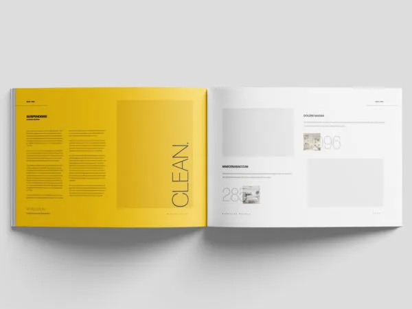 Top View of Open A4 Magazine Mockup 1