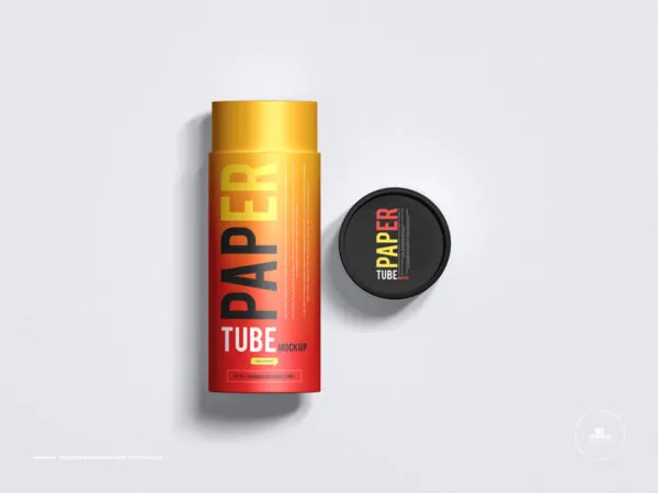 Top View of Open Branding Paper Tube Mockup 1